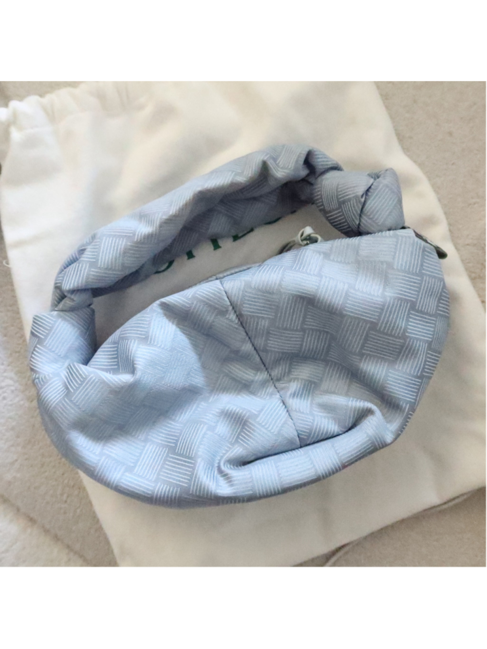 Bottega Veneta Nylon Small Jodie Bag Light Blue EXCELLENT
